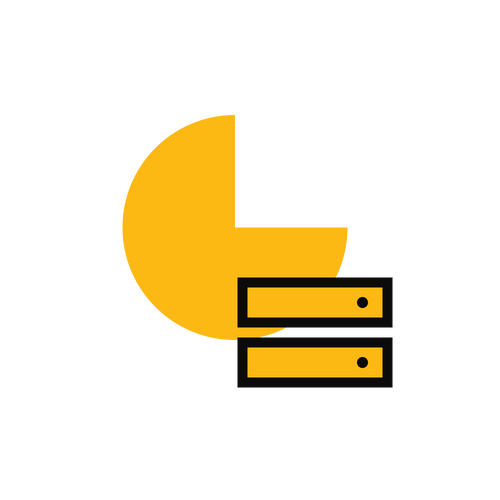 A large pie chart beside two server units for analytics and server-side tracking.