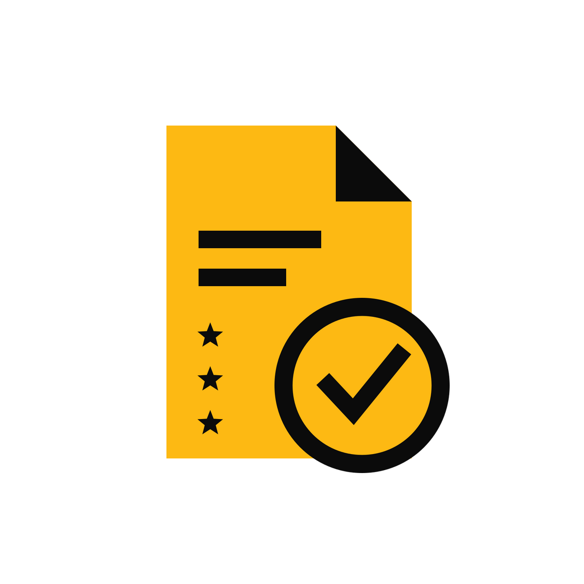 A regulatory document with a prominent approval check and European stars.