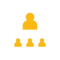 A senior leader above a connected e-commerce team.