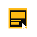 A landing page with a large call-to-action button and clicking pointer.
