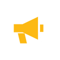 A large advertising megaphone with a clicking pointer.